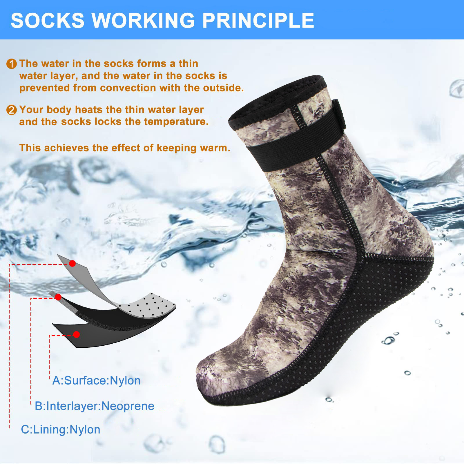 Неопреновые носки 3 мм, носки  – обзор и цена Aquatic Sports Shoes